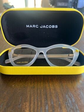 Marc Jacobs Translucent Clear Round Optical Glasses with Yellow Case